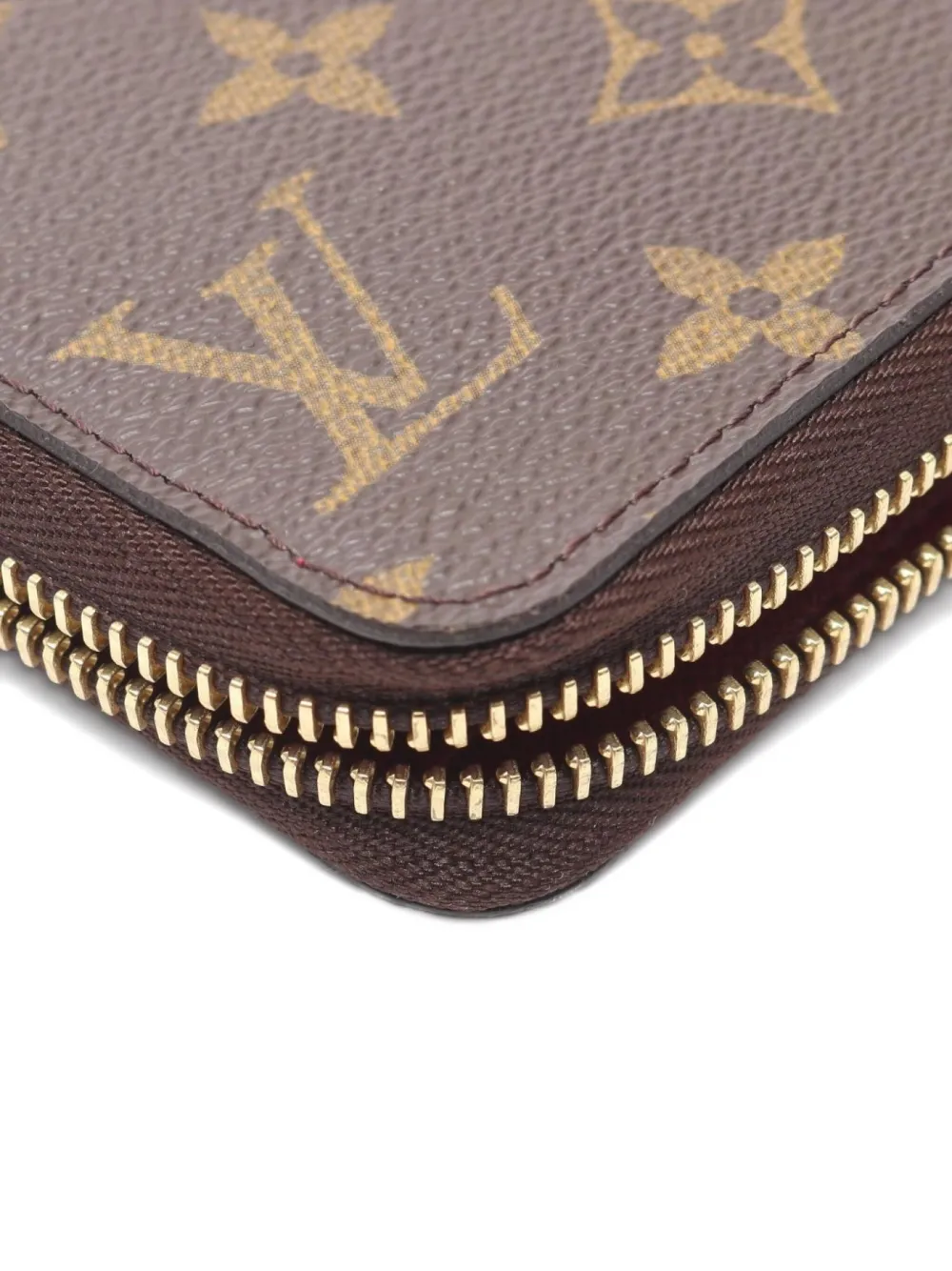 Pre-owned Louis Vuitton 2016 Monogram Round Zipper Wallet In Brown
