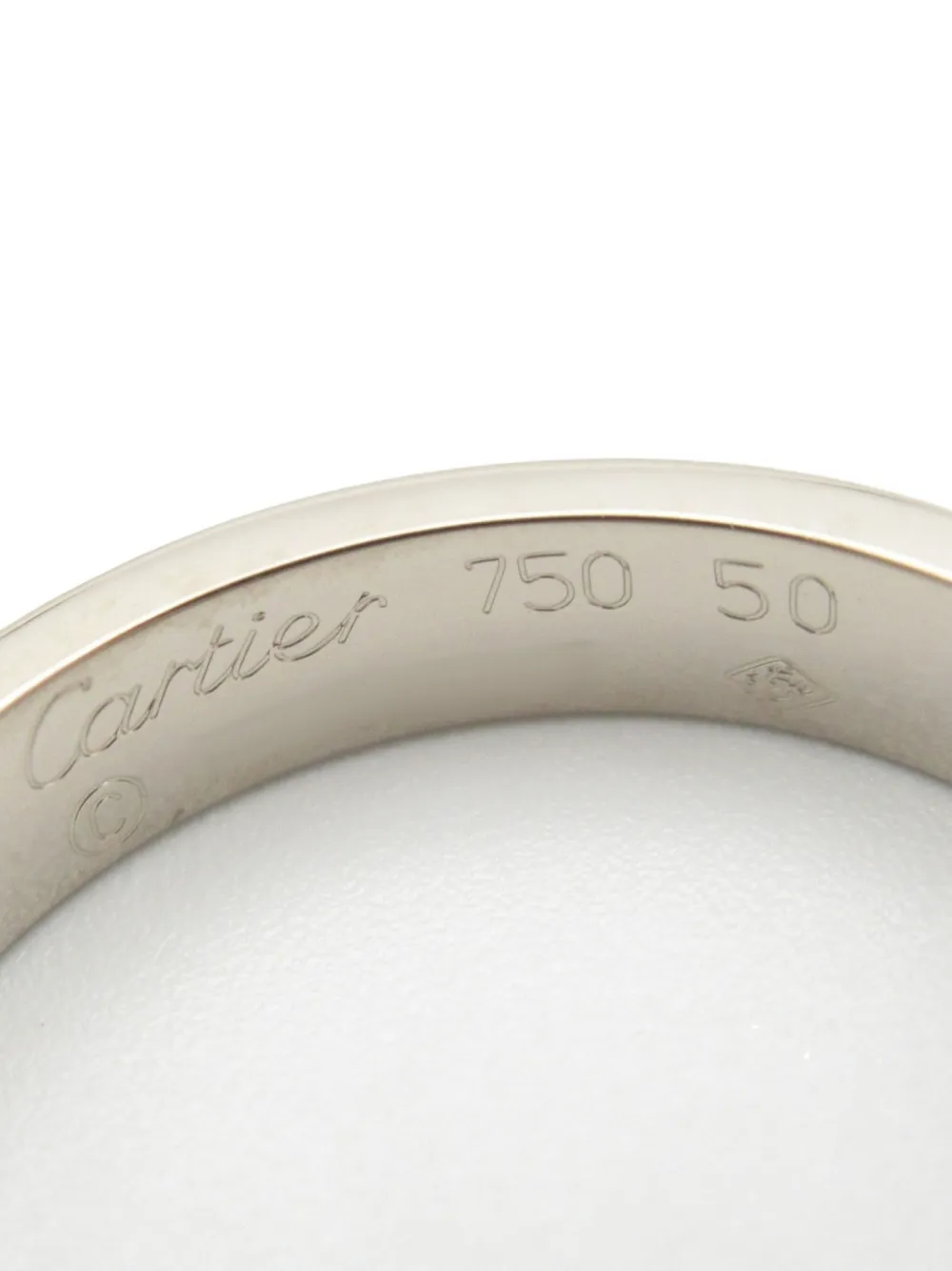 Pre-owned Cartier 2010s 18k White Gold Mini Love Ring In Silver