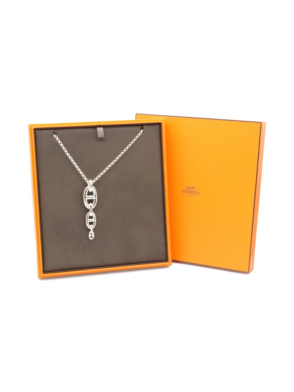 Pre-owned Hermes 2010s Chaîne D'ancre Necklace In Silver