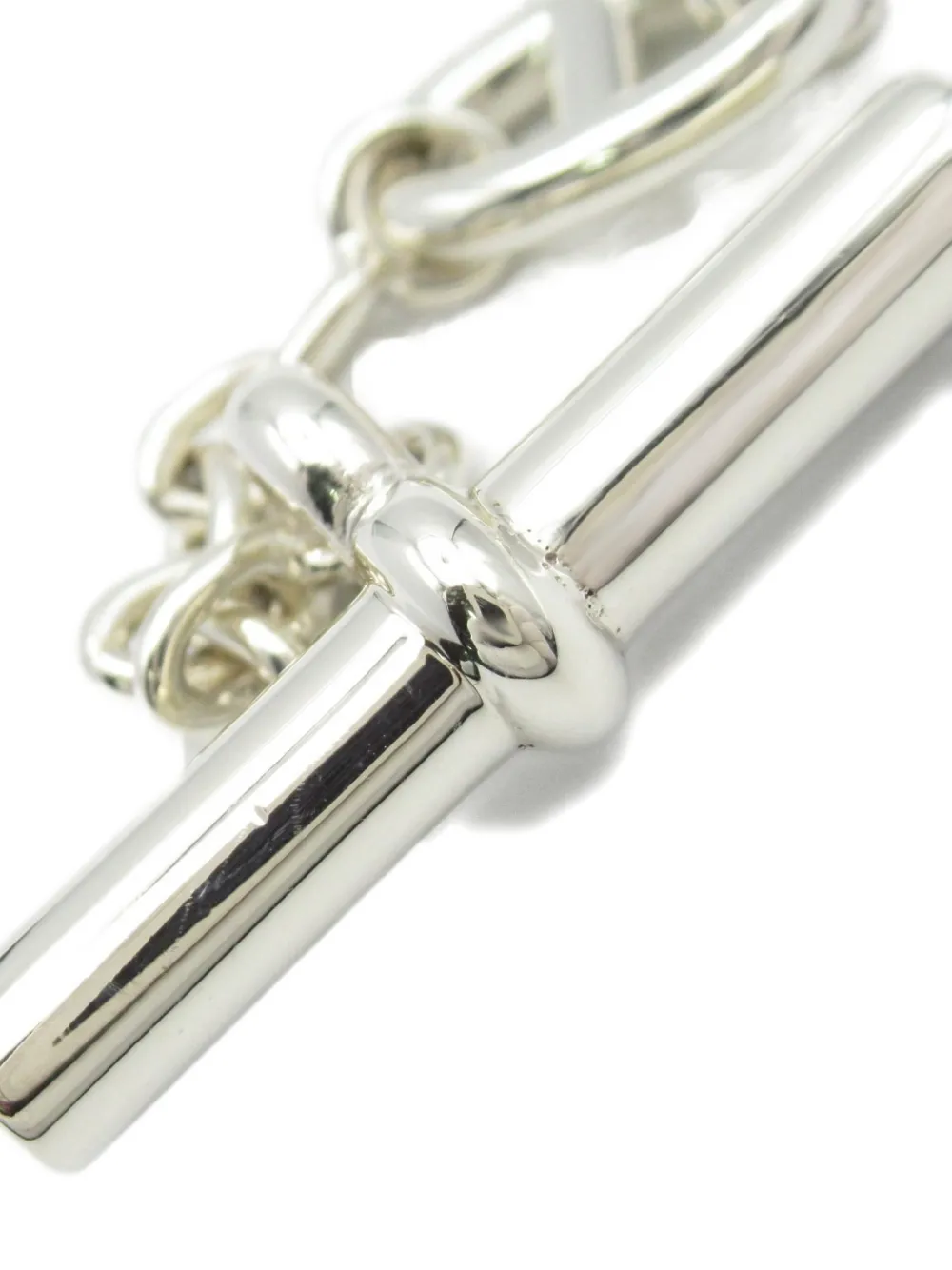 Pre-owned Hermes 10s Chaîne D'ancre Farandole Bless Bracelet In Silver
