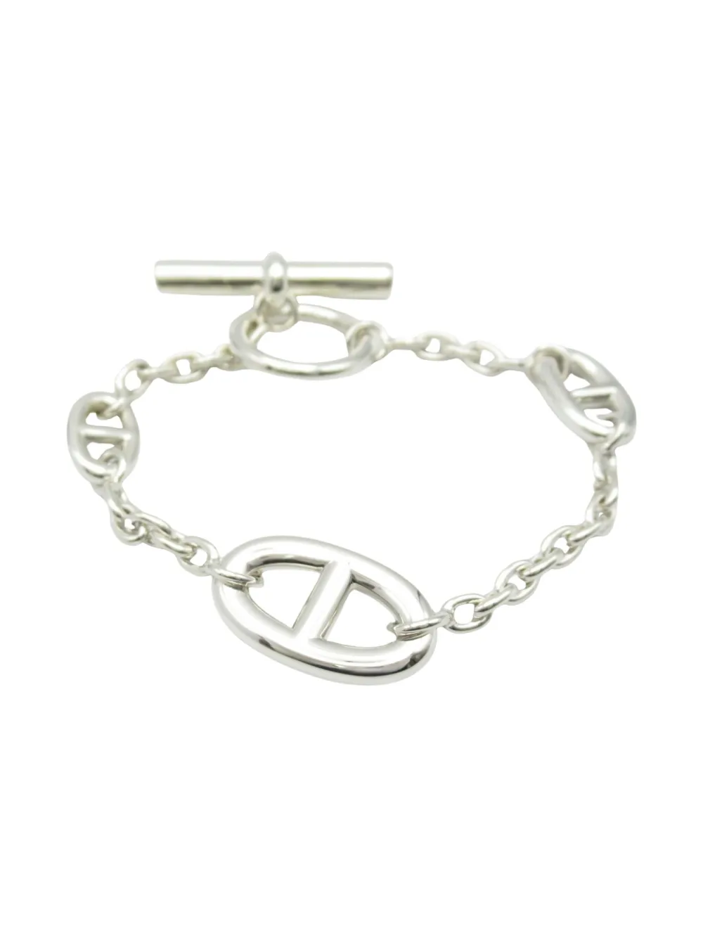 Pre-owned Hermes 10s Chaîne D'ancre Farandole Bless Bracelet In Silver