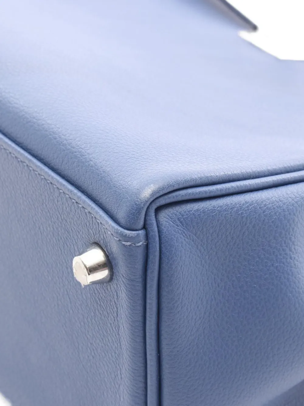 Pre-owned Hermes 2019 Kelly28 Verso Bruton Pet Capucines Tote Bag In Blue