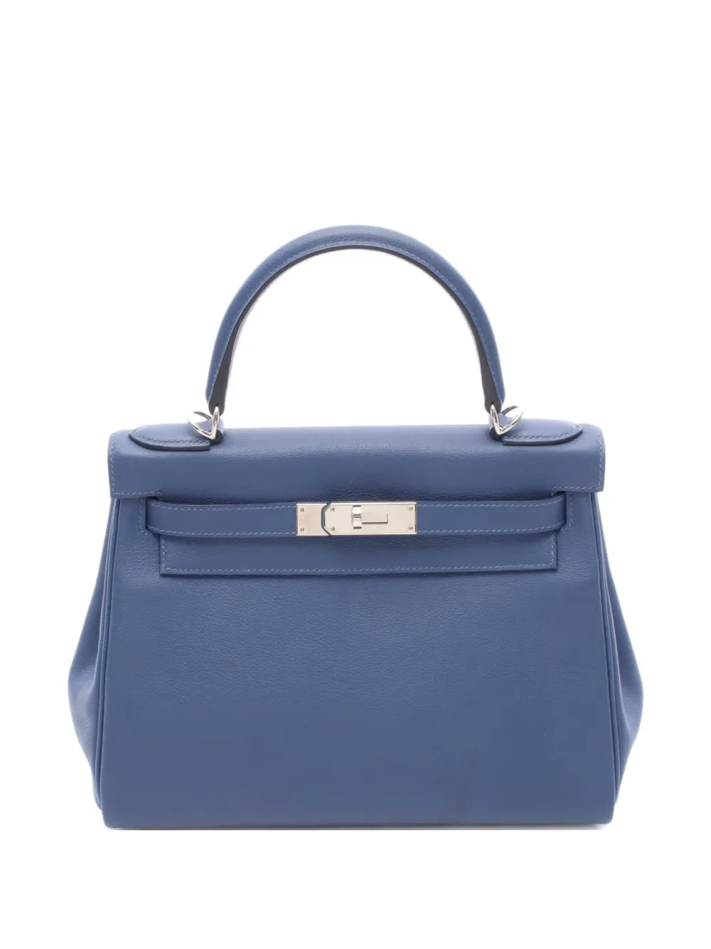 Pre-owned Hermes 2019 Kelly28 Verso Bruton Pet Capucines Tote Bag In Blue