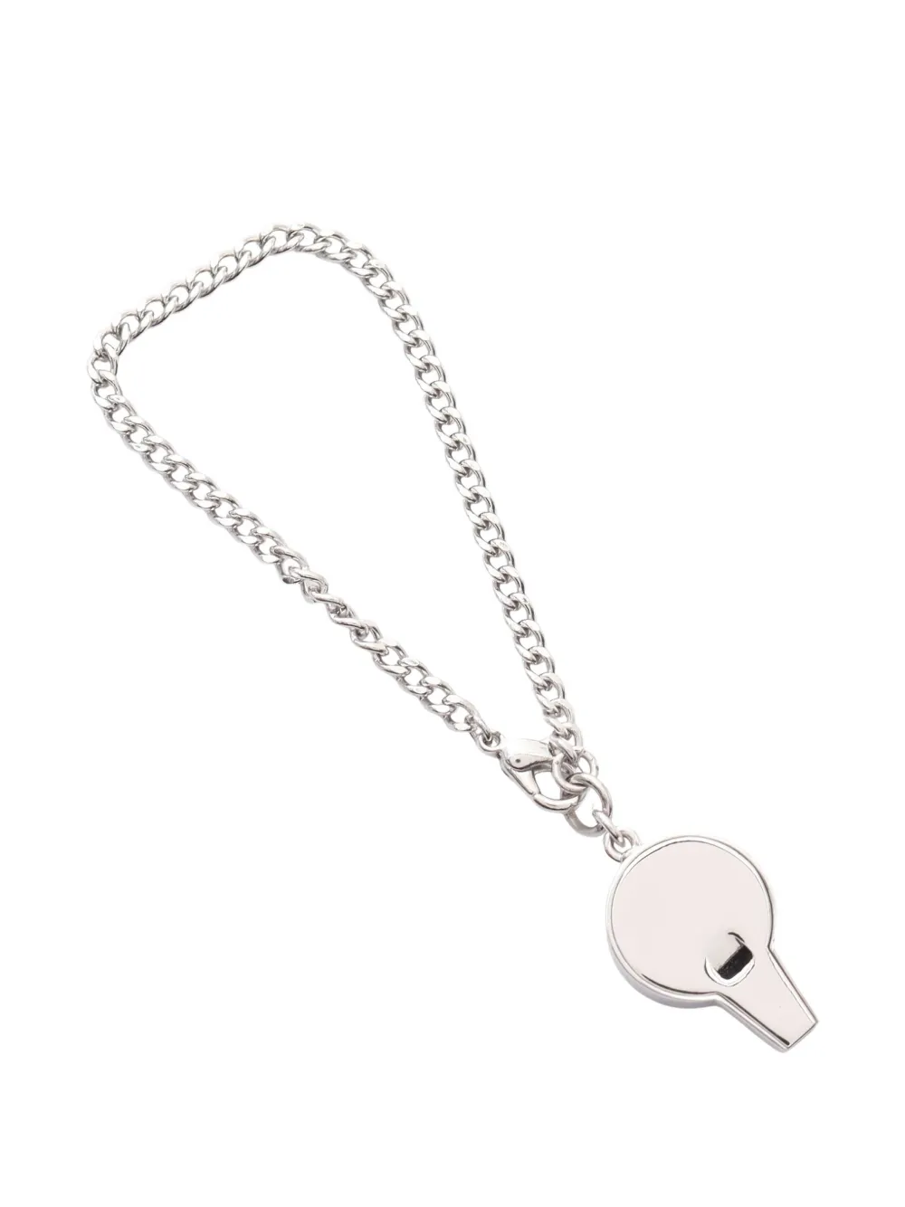 Pre-owned Celine 10s Engraved-logo Bag Charm In Silver
