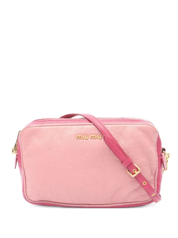 Miu Miu Pre-Owned マドラス ショルダーバッグ M | ピンク | FARFETCH JP