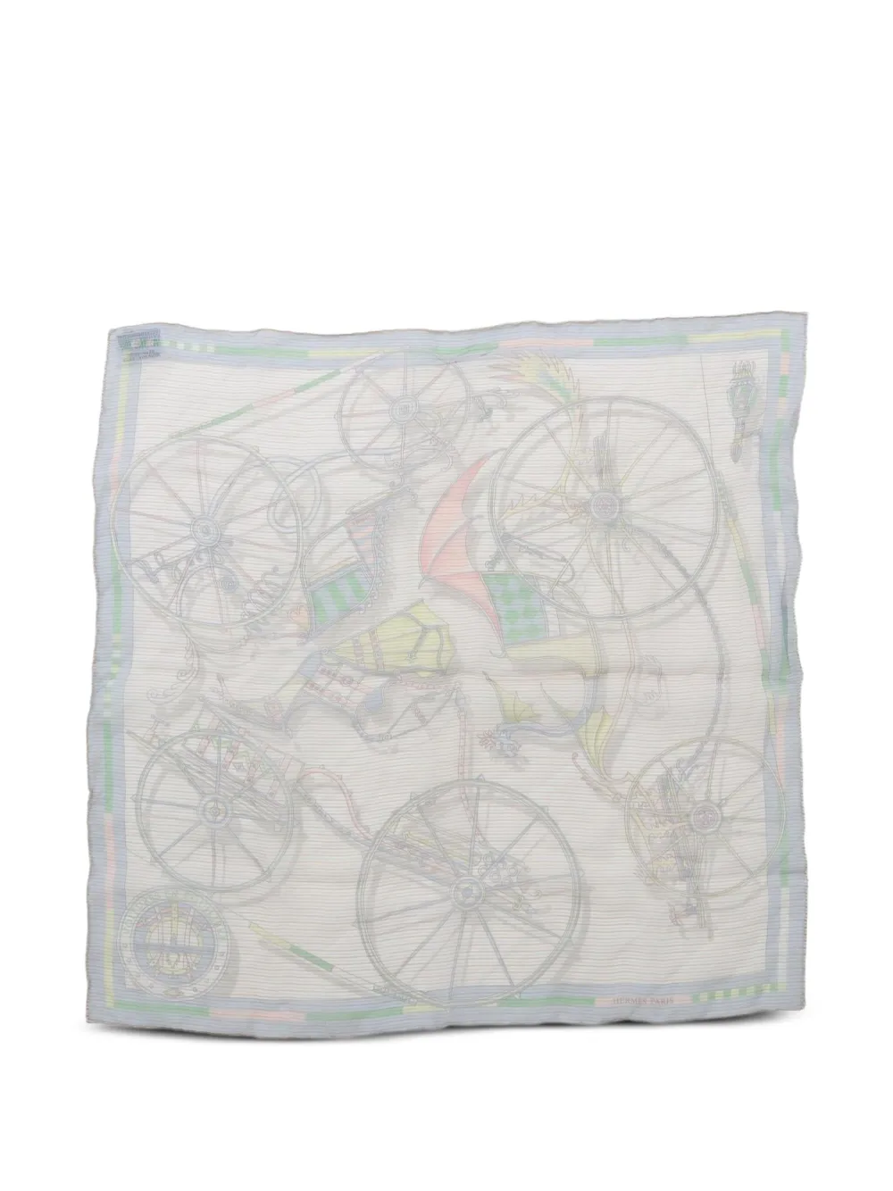 Hermès Pre-Owned 10s Petit Carres Voitures Scarf | Blue | Image 1