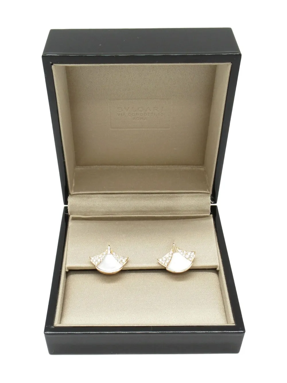 Pre-owned Bvlgari 2010s 18k Rose Gold Diva Dream Diamond Earrings