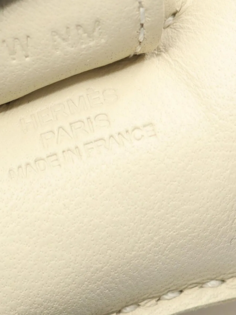 Pre-owned Hermes 2024 Rodeo Pm Kure Bag Charm In White