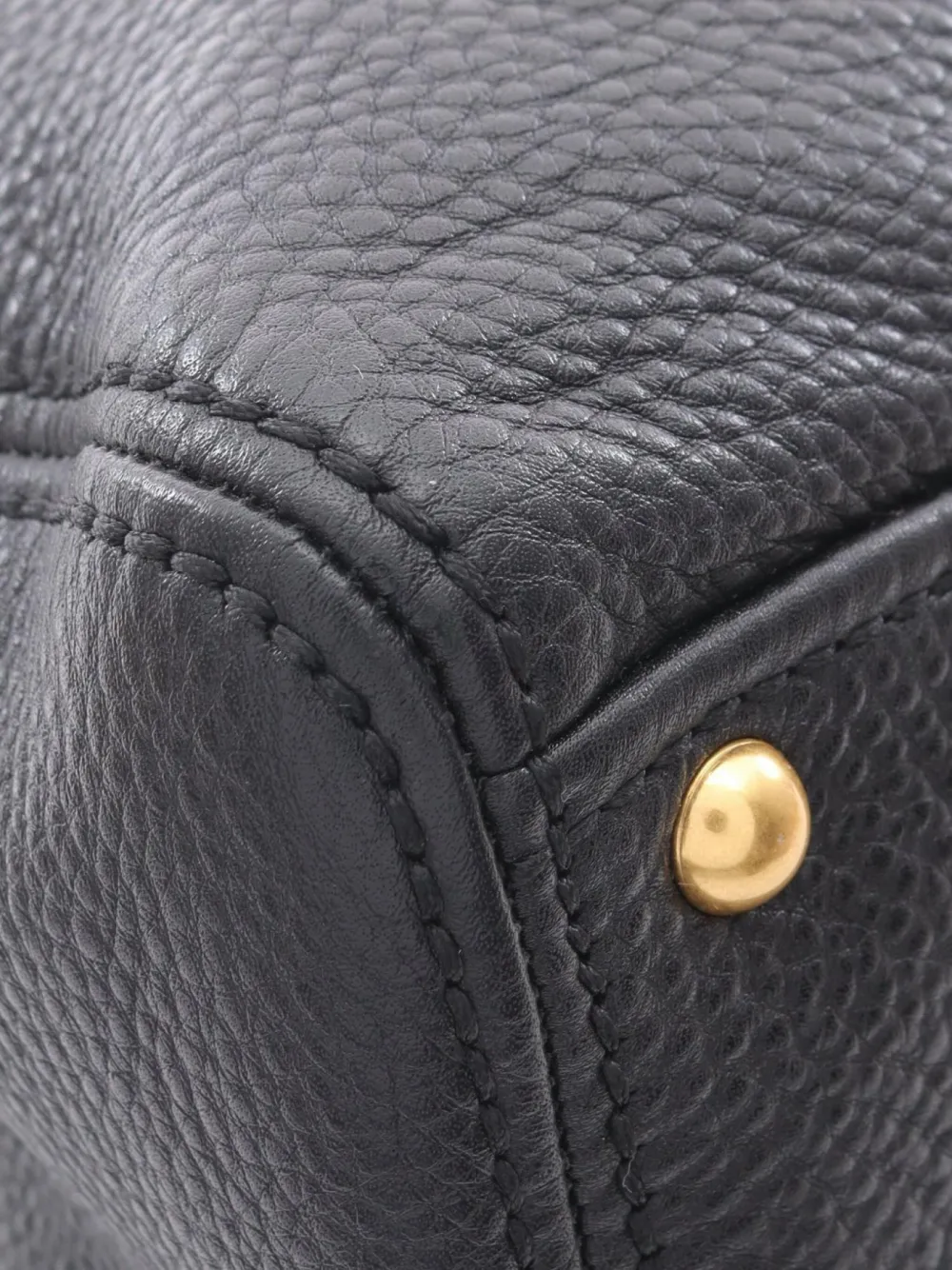 Pre-owned Miu Miu 10s Small Leather Tote Bag In Black