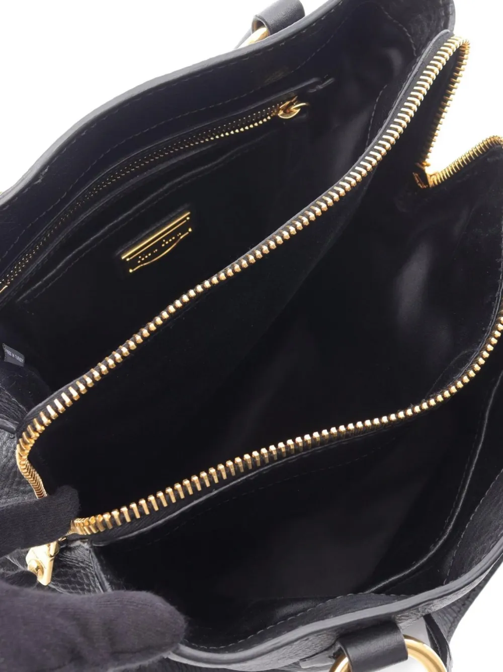 Pre-owned Miu Miu 10s Small Leather Tote Bag In Black