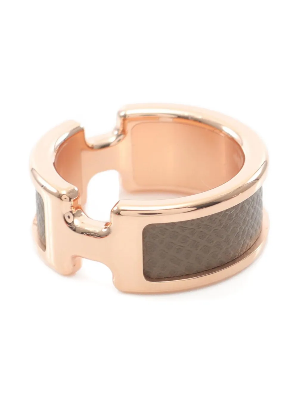 Pre-owned Hermes 2020s Olymp Pm Leather Ring In Brown