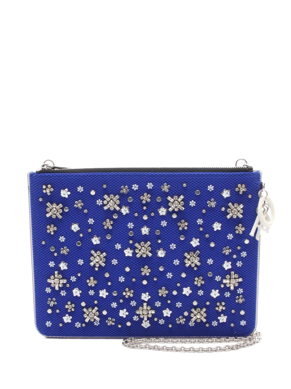 Christian Dior Pre-Owned 2010s small chain-embellishment clutch bag | Blue | Image 1