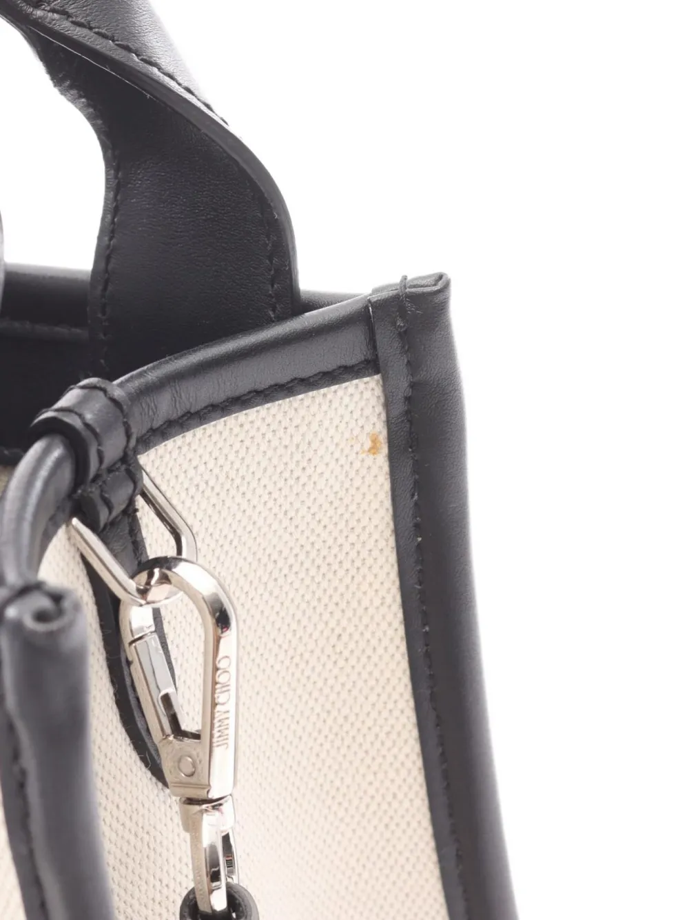 Pre-owned Jimmy Choo 10s Mini Shopper Tote Bag In White