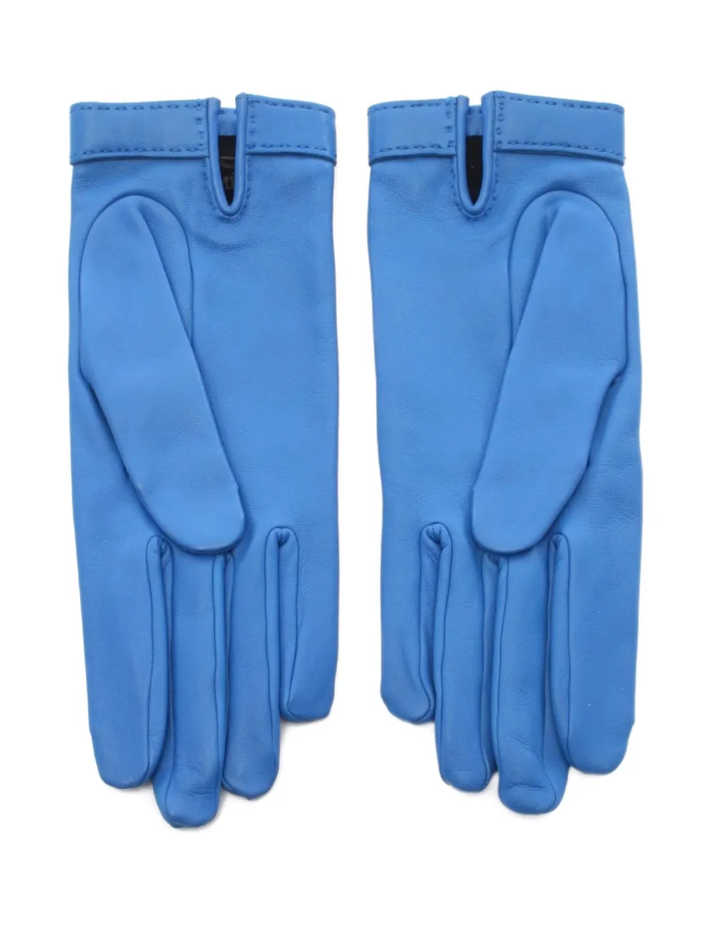 Pre-owned Hermes 2010s Medor Leather Gloves In Blue