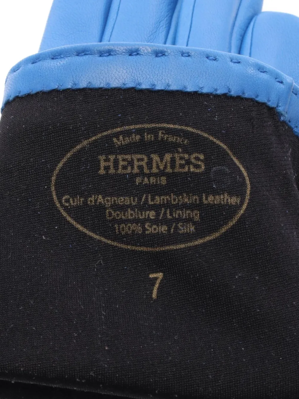 Pre-owned Hermes 2010s Medor Leather Gloves In Blue