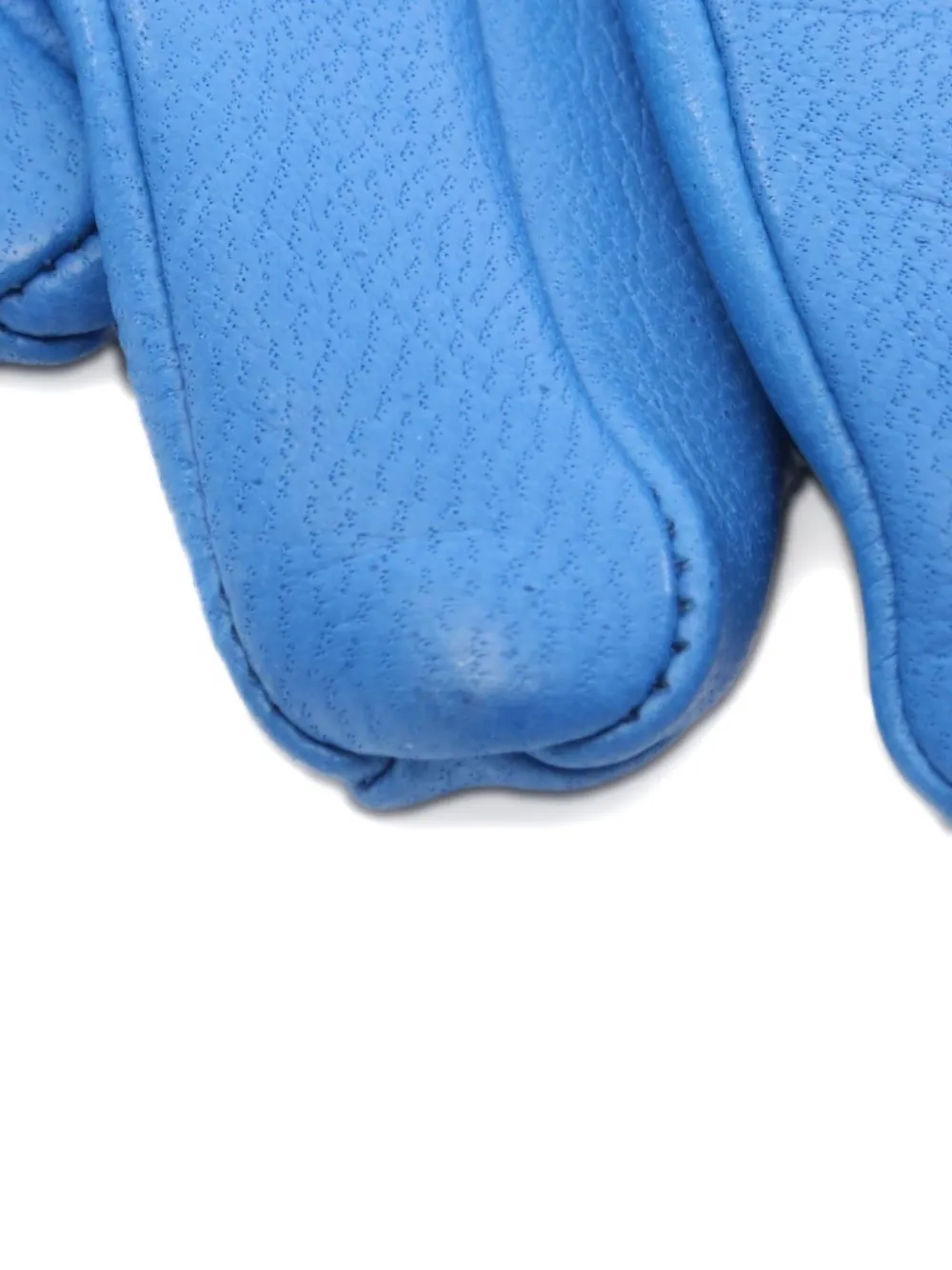 Pre-owned Hermes 2010s Medor Leather Gloves In Blue