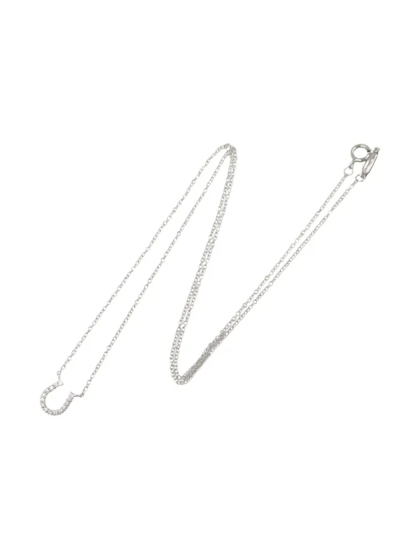 Tiffany Pre-Owned 2010 Horseshoe Diamond Necklace Silver