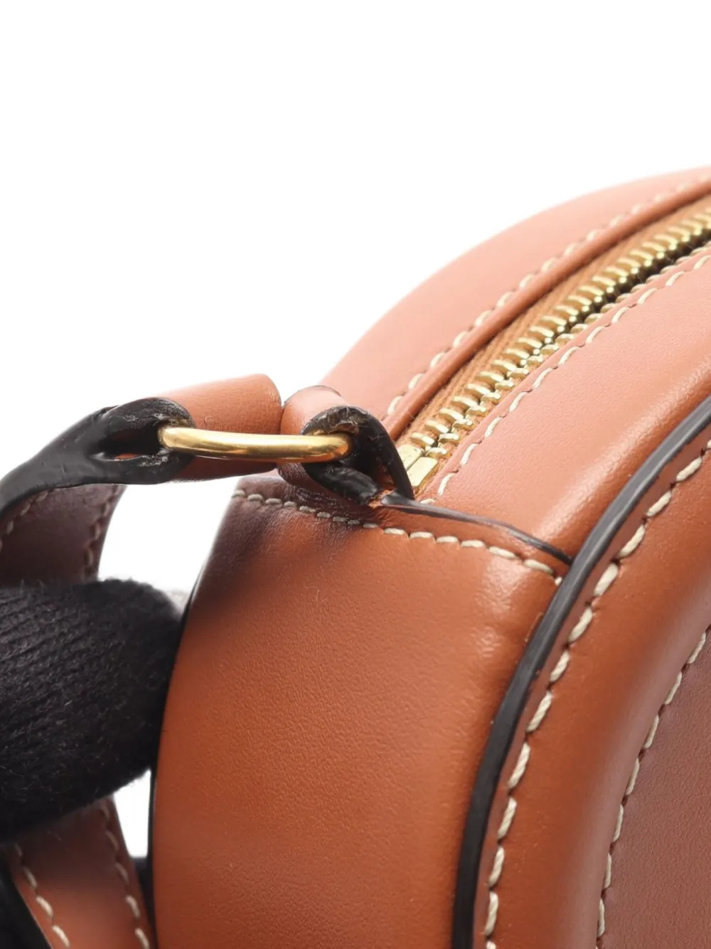 Pre-owned Celine 10s Mini Oval Perth Cuill Triomphe Shoulder Bag In Brown