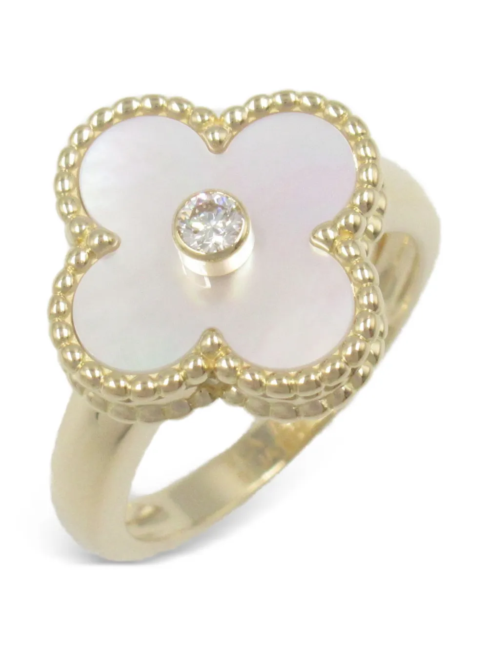 Van Cleef & Arpels 2010s 18K yellow gold Alhambra mother of pearl and diamond ring | Gold | Image 1