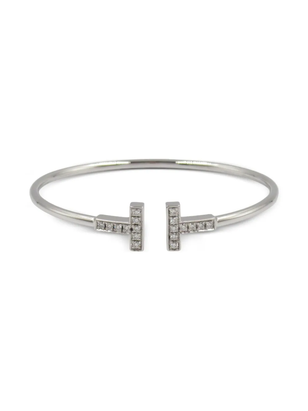 Tiffany & Co. Pre-Owned 2010s 18K white gold T-Wire diamond bracelet | Silver | Image 1