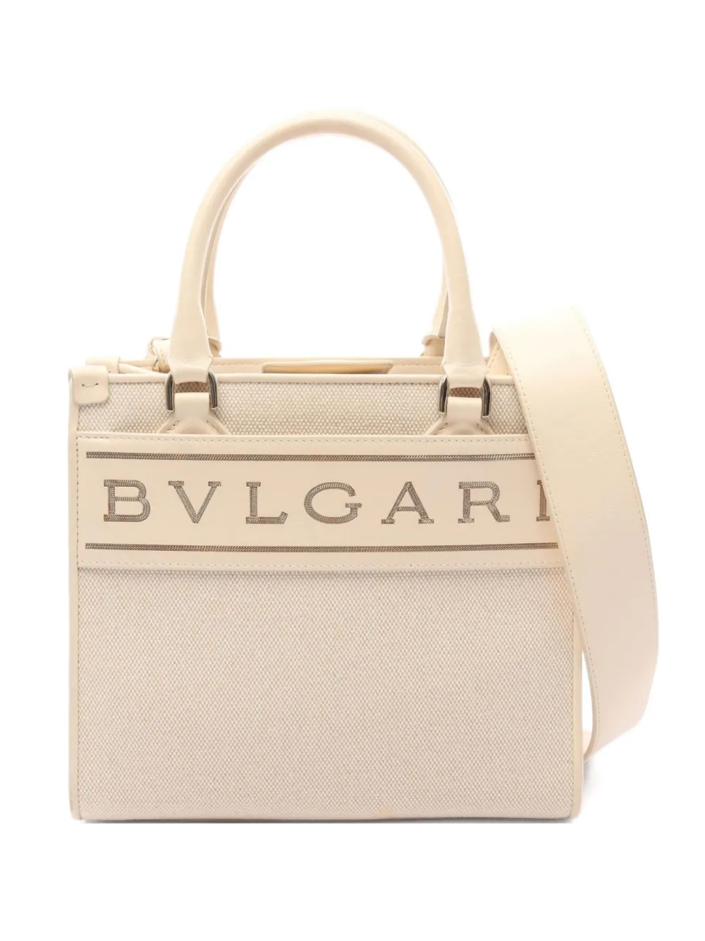 Pre-owned Bvlgari 00s Small Logo-detail Tote Bag In Neutral