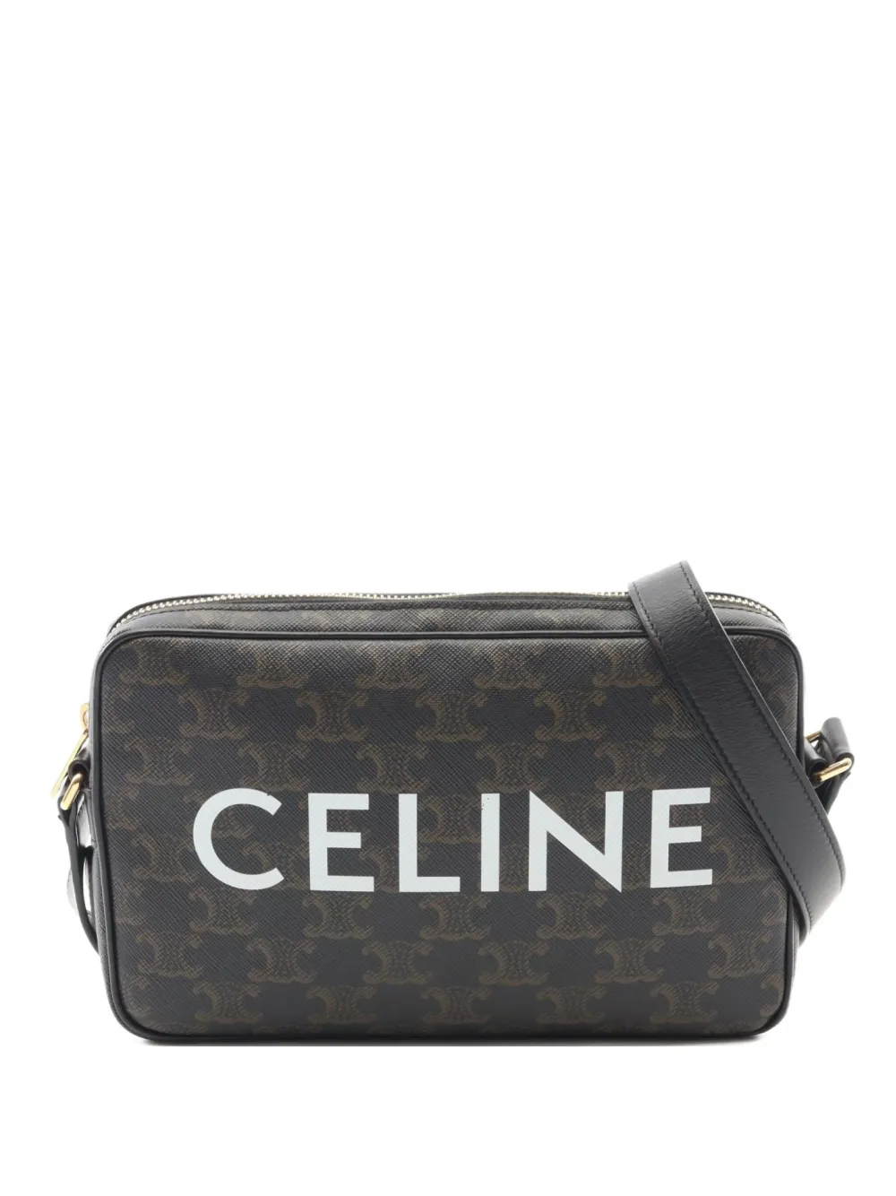 Celine Pre-Owned 10s Triomphe Medium cross-body bag | Black | Image 1