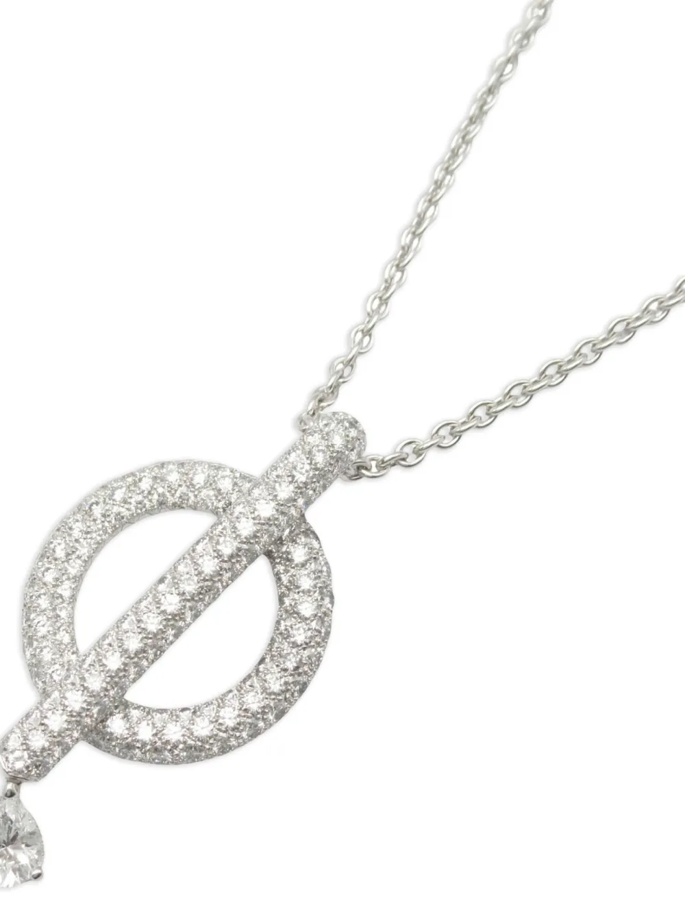 CHANEL Pre-Owned 2010s 18K white gold Omega diamond necklace | Image 2