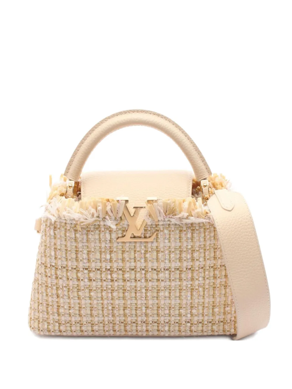 Pre-owned Louis Vuitton 10s Capucines Bb Tote Bag In Neutral