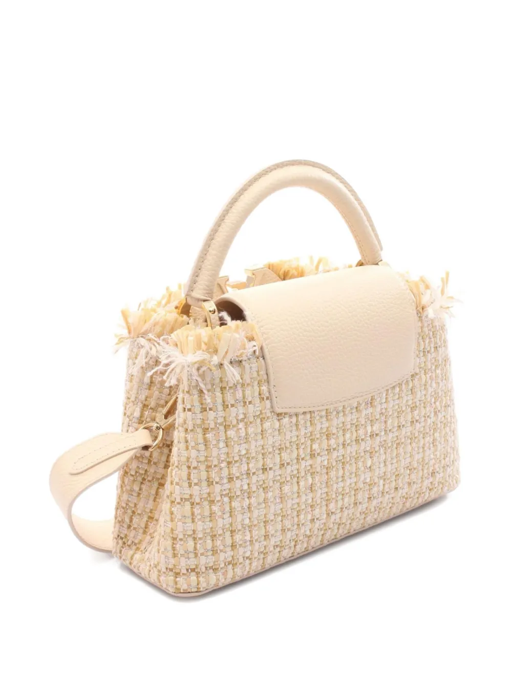 Pre-owned Louis Vuitton 10s Capucines Bb Tote Bag In Neutral