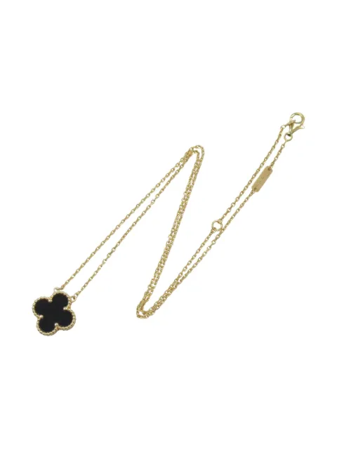 Van Cleef & Arpels 2010 18kt yellow gold Alhambra onyx necklace