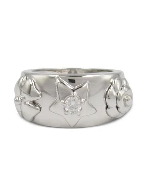 CHANEL Pre-Owned 1989-1991 18K white gold Three Symbols diamond ring
