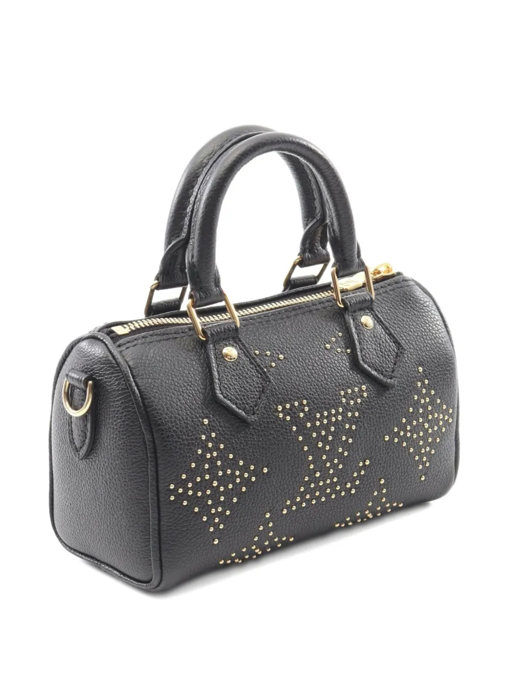 Pre-owned Louis Vuitton 2021 Mini Nano Speedy Tote Bag In Black