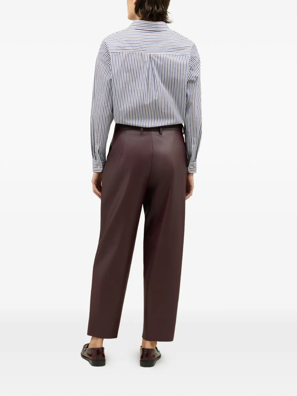 Boglioli Vegan Leather Trousers In Brown