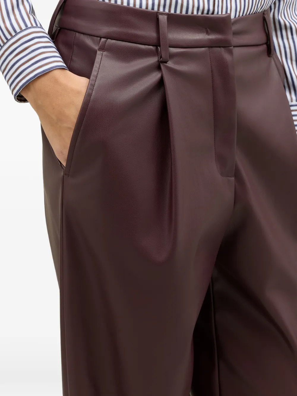 Boglioli Vegan Leather Trousers In Brown
