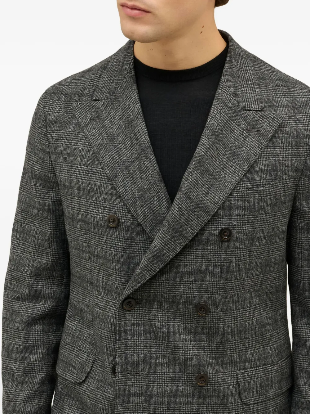 Boglioli Geruite blazer met dubbele rij knopen Grijs