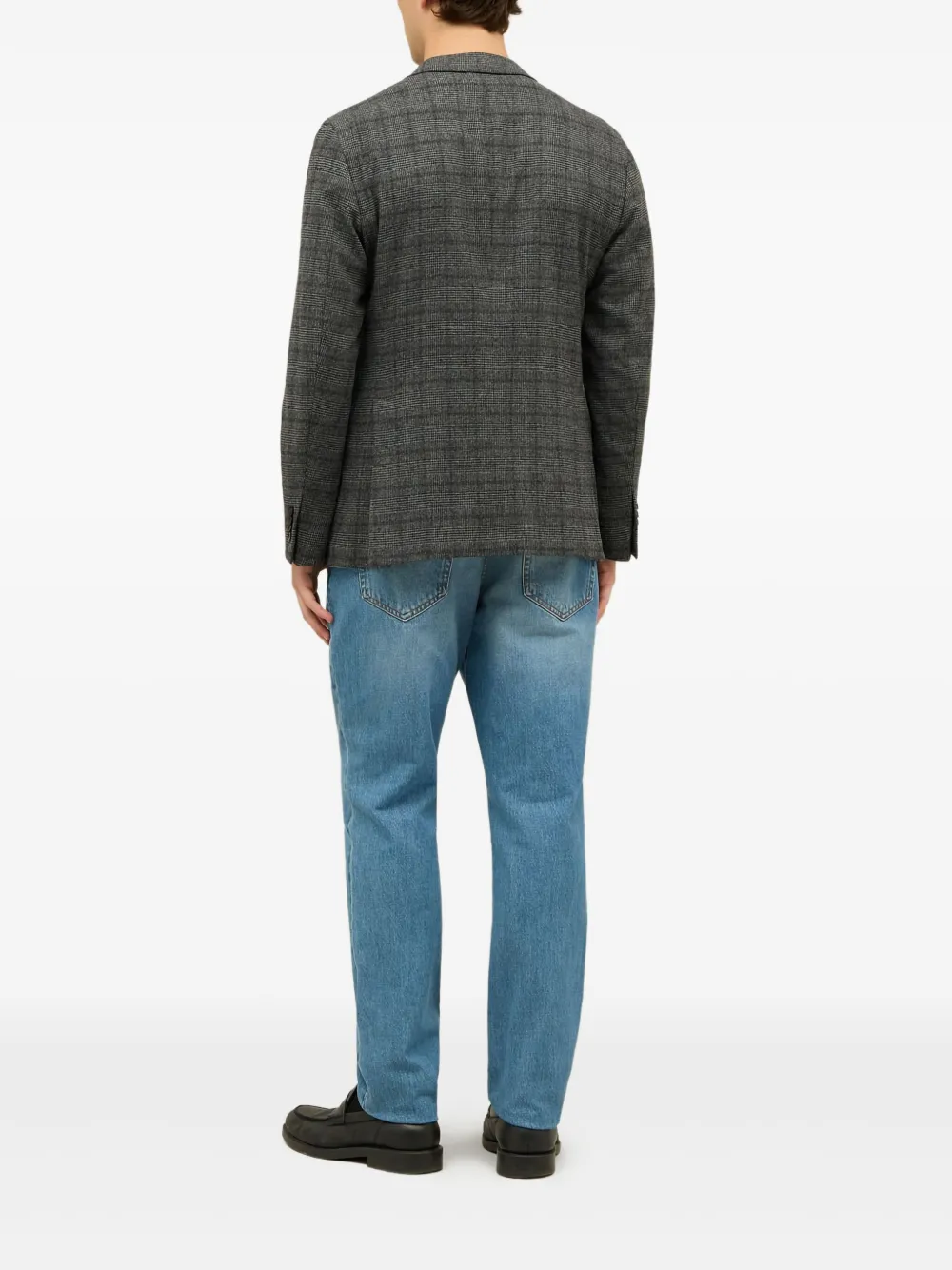 Boglioli Geruite blazer met dubbele rij knopen Grijs