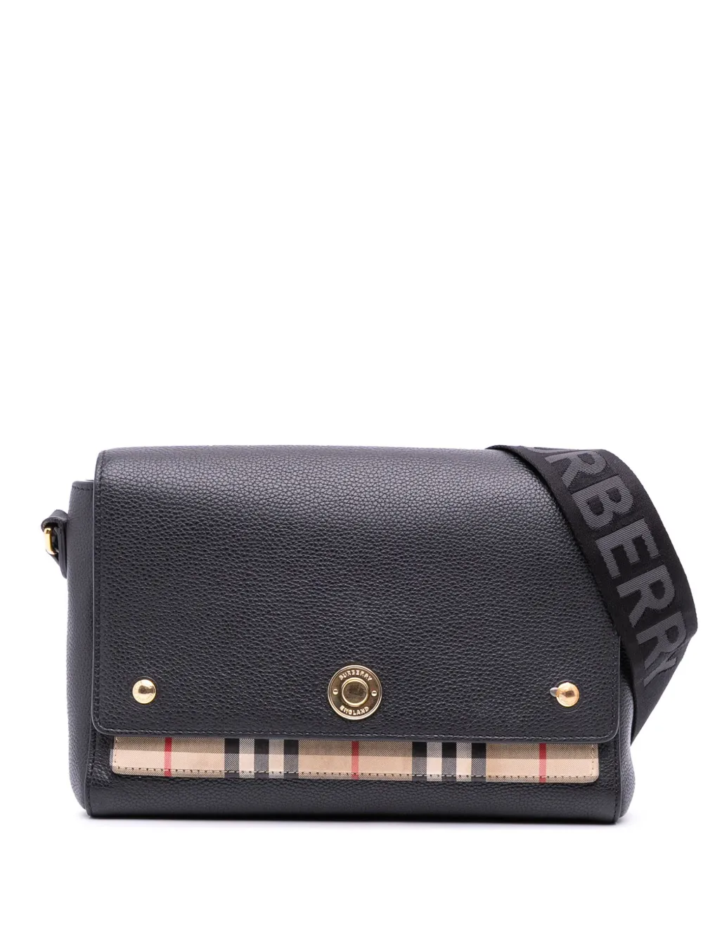 2000-2017 Leather and House Check Canvas Note crossbody bag