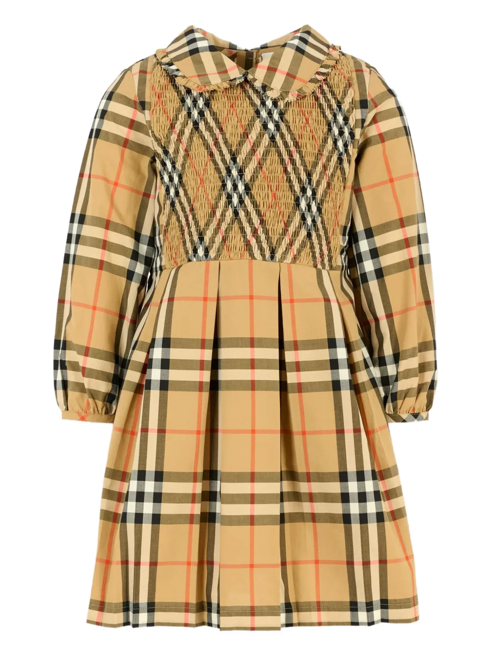 Burberry Kids Geplooide jurk Beige