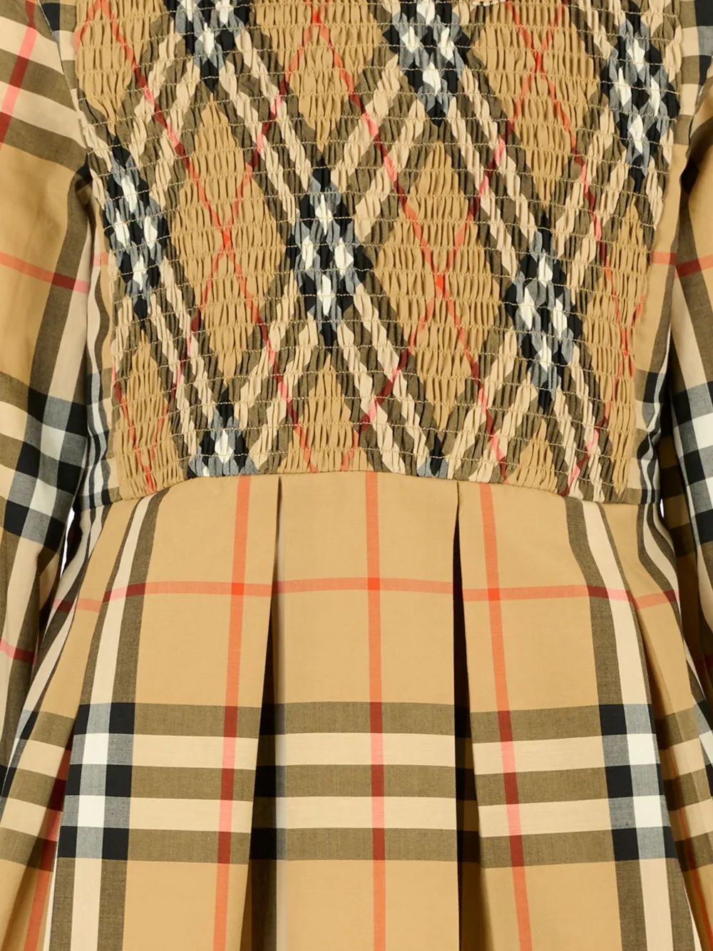 Burberry Kids Geplooide jurk Beige