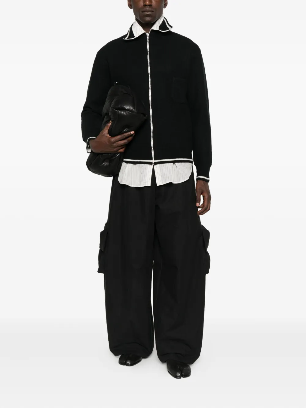 Maison Margiela Vest met hoge hals en rits Zwart