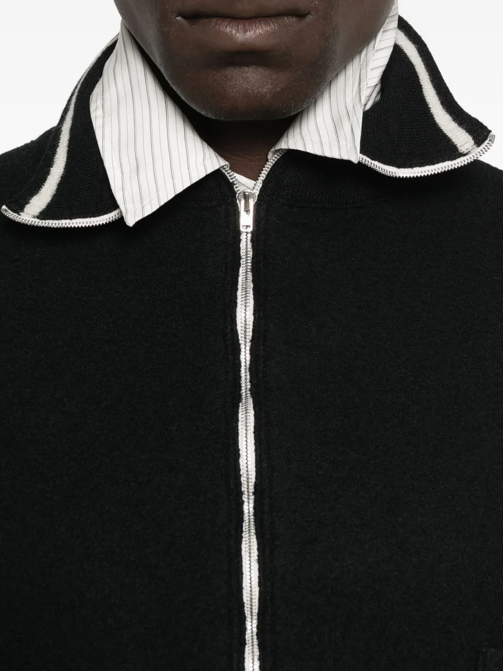 Maison Margiela Vest met hoge hals en rits Zwart