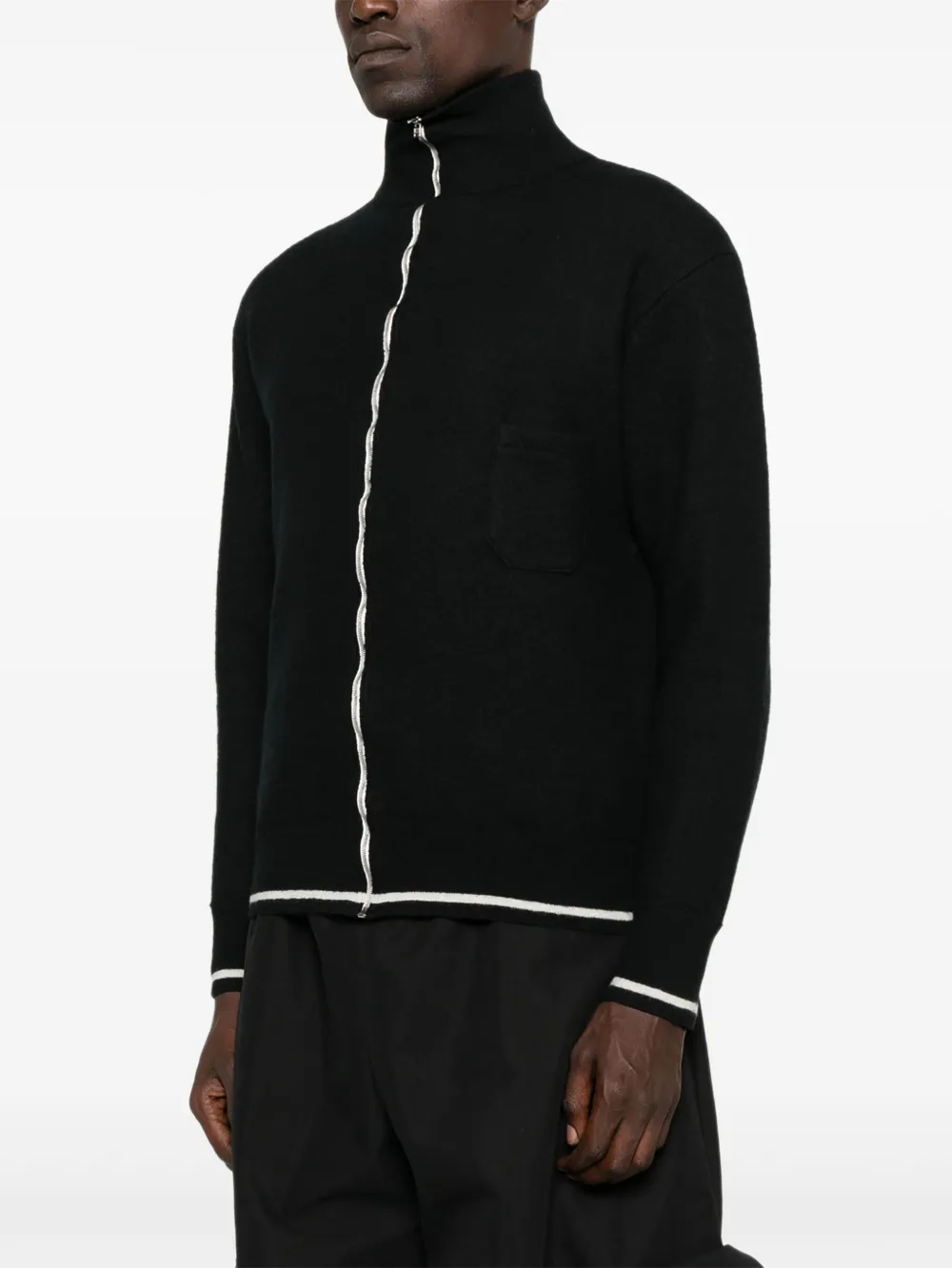 Maison Margiela Vest met hoge hals en rits Zwart