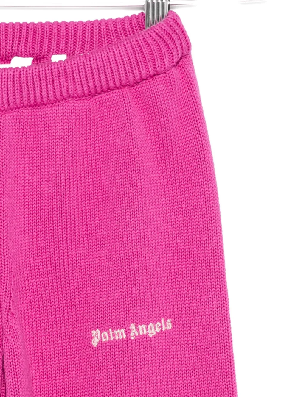 Palm Angels Kids Gebreide broek met palmboomprint Roze