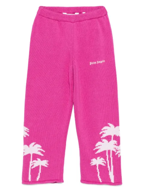 Palm Angels Kids palm-tree knit trousers