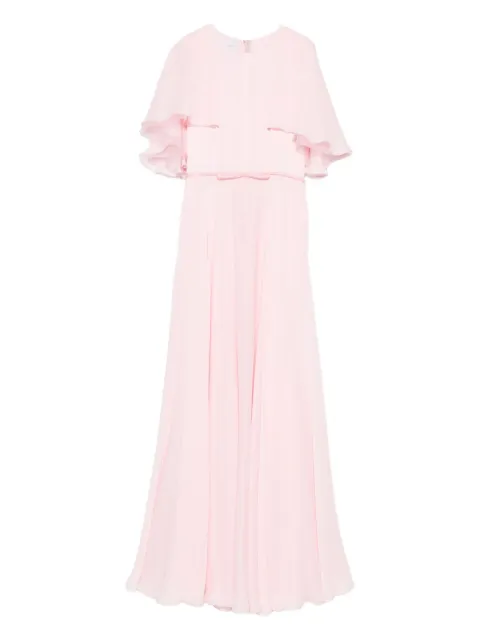 Giambattista Valli bow-detailed cape-sleeve dress