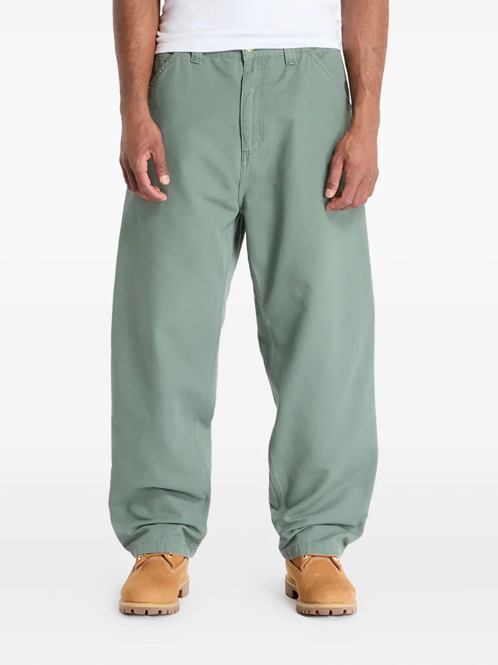 Carhartt WIP logo-patch trousers Groen