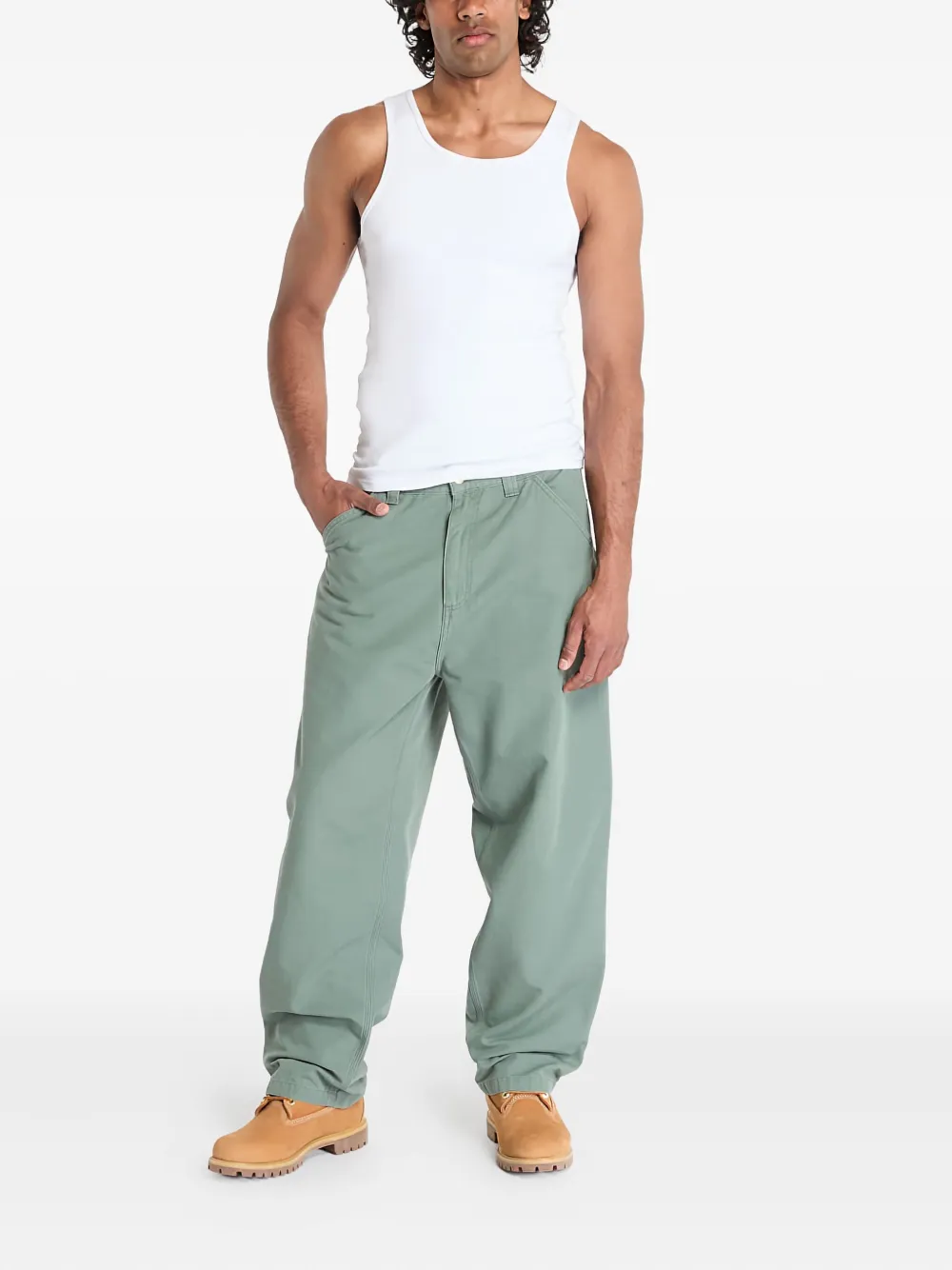 Carhartt WIP logo-patch trousers Groen