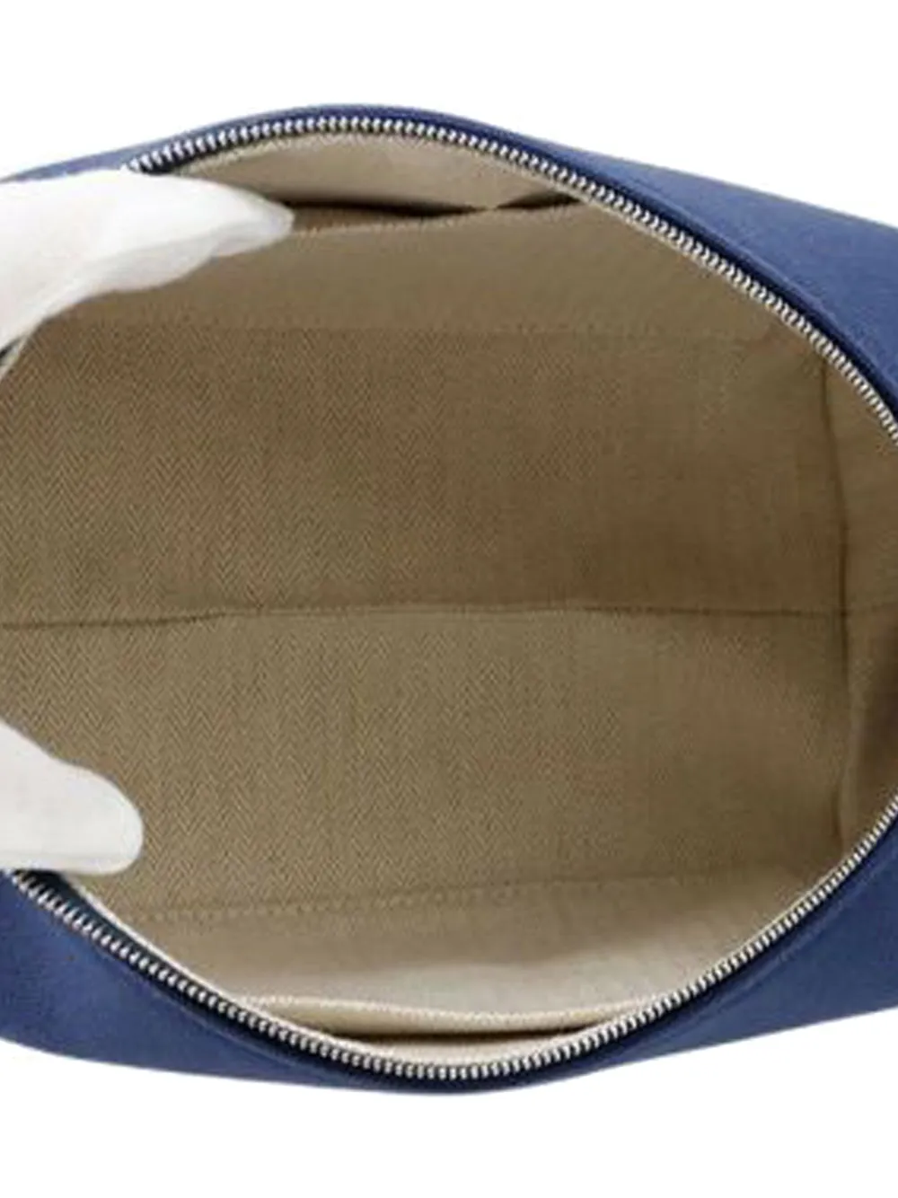 Pre-owned Hermes 2020-2025 Small Canvas Bride A Brac Case Vanity Bag In Blue