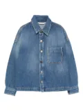 Palm Angels Kids button-fastening denim shirt - Blue