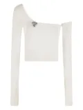Blumarine embellished one-shoulder top - White